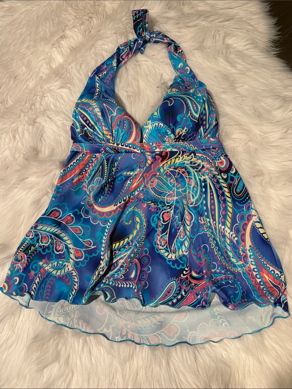 VENUS Blue Paisley Halter Swim Tankini